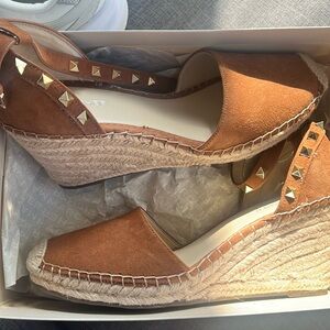 Marc Fisher studded wedged espadrilles